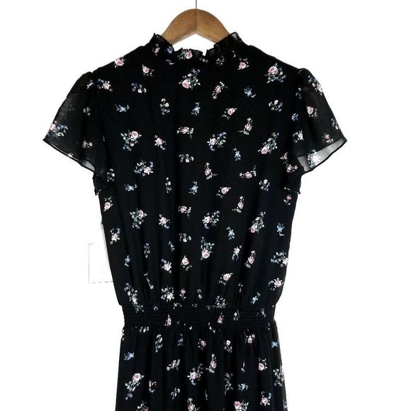1.State Woodland Calico Rich Black Floral High Low Dress - Picture 5 of 9